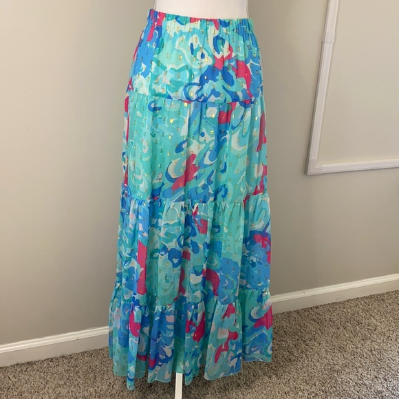 Peter Nygard • 80s Style Tiered Mermaid Maxi Skirt - Picture 7 of 14